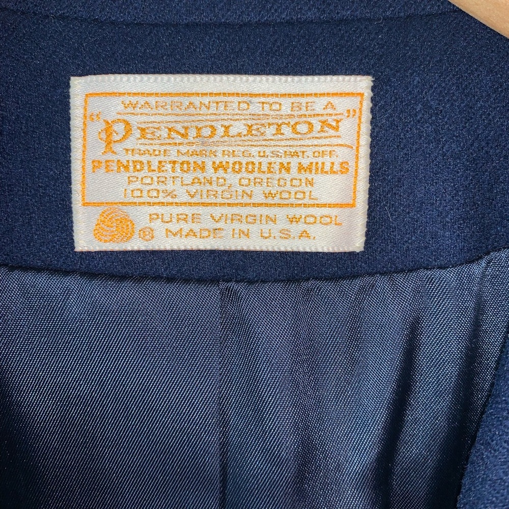Pendleton Vintage Navy Wool Blazer Size 8 Classic Cut - Picture 2 of 5
